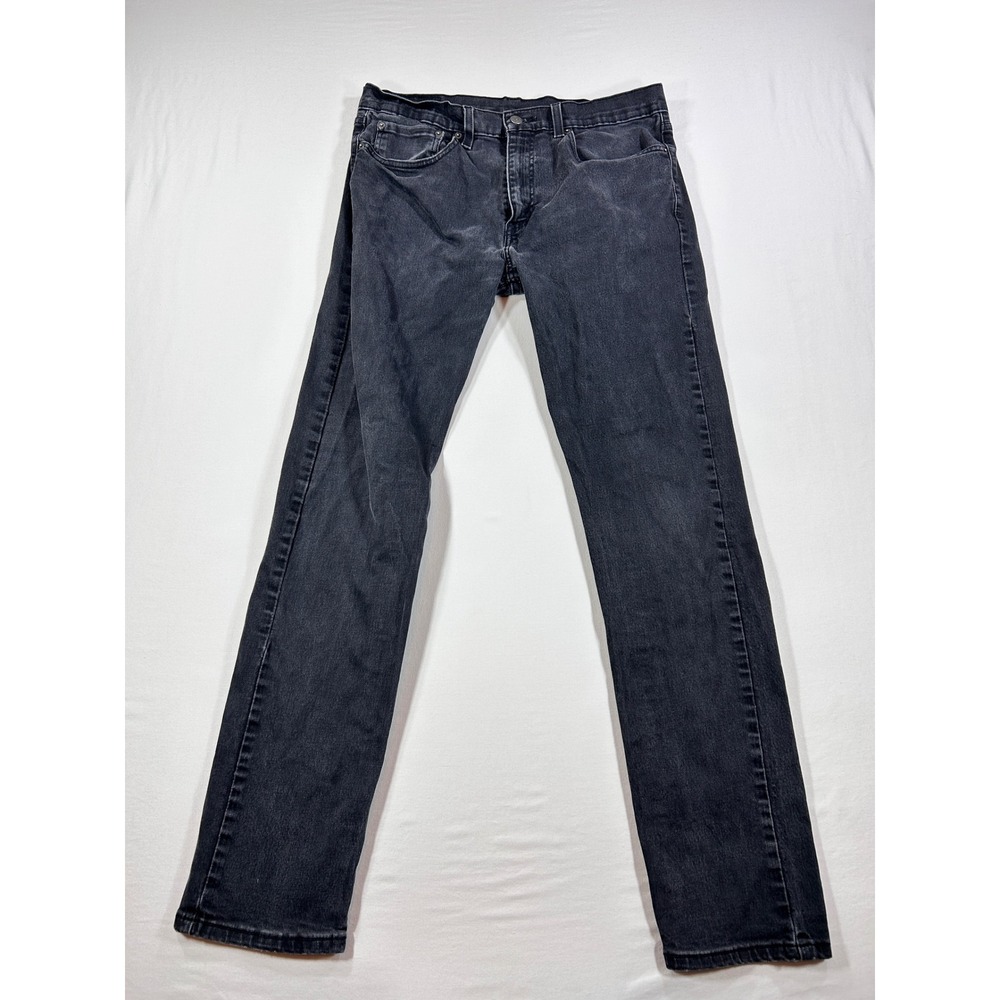 Levis 502 Taper Fit Jeans Mens 34x34 Faded Black Denim Pants A40303-0000